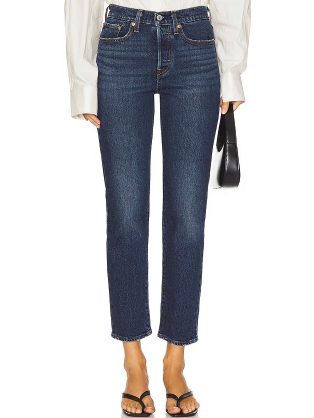 Levi's Women's Wedgie Straight High-Rise Jeans - Dark Blue Denim
